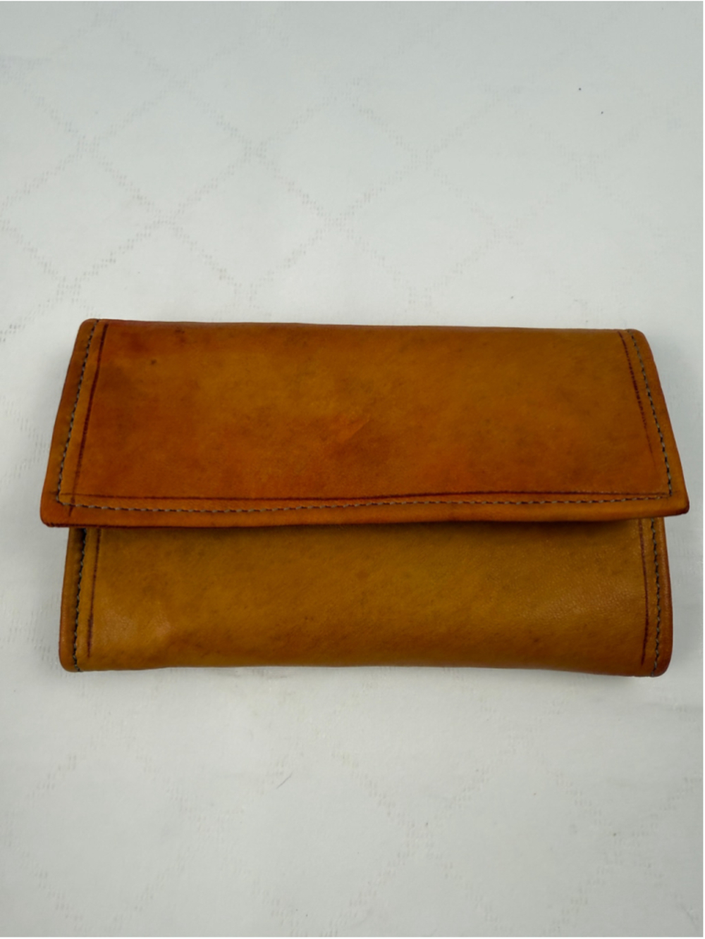 Unbranded Handmade Leather Trifold Wallet Tan